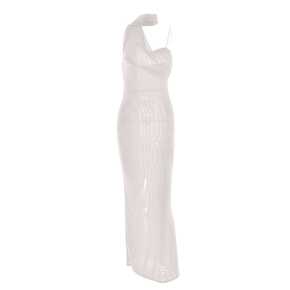 Halter mesh slit backless maxi dress  | red tango dress