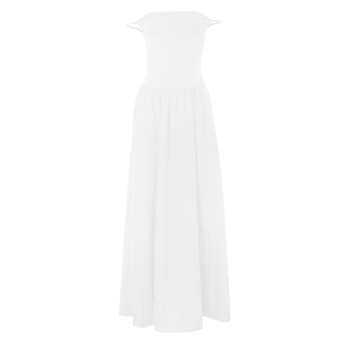 Off shoulder solid backless maxi dress