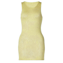 Sleeveless u neck knitted solid mini dress  | red tango dress