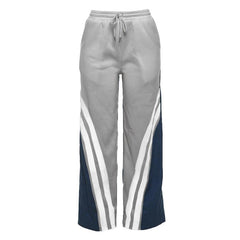 Drawstring medium rise pocket patchwork contrast pant