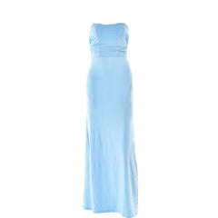 Ruched lace up backless hollow out tube cut out maxi dress
