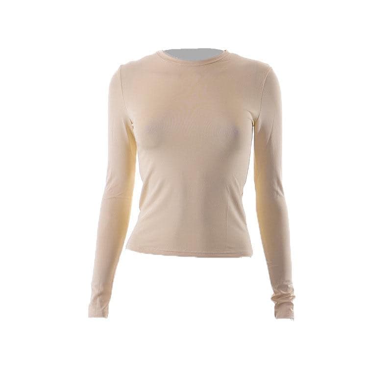 Crewneck solid long sleeve top