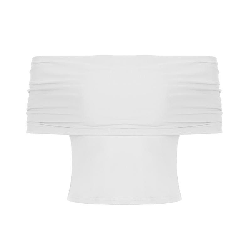Short sleeve cowl neck ruched solid 2-way top