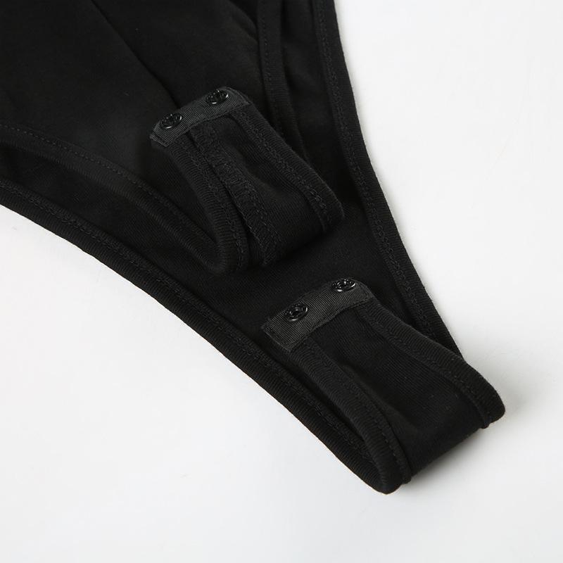 Long sleeve crewneck hollow out bodysuit