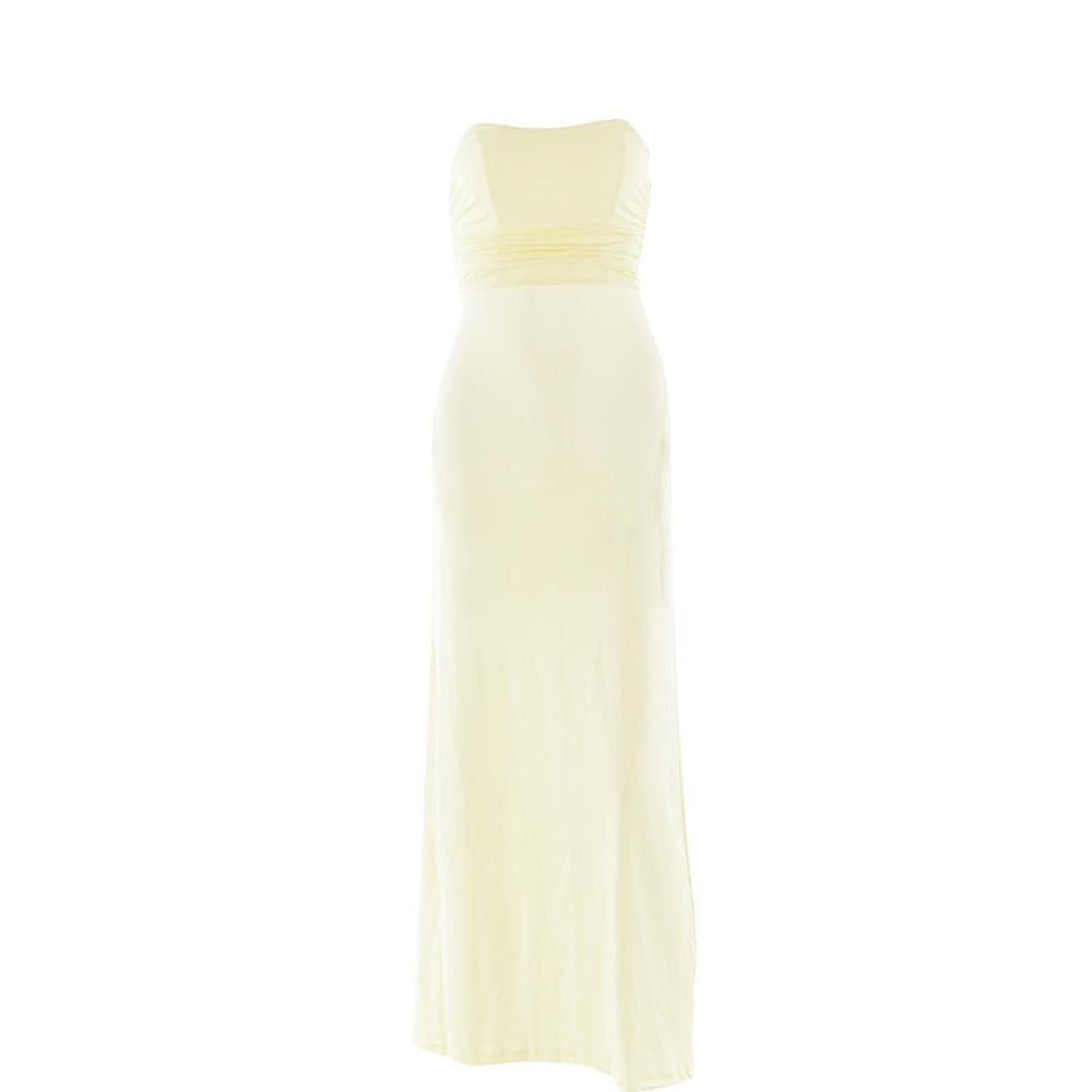 Ruched lace up backless hollow out tube cut out maxi dress