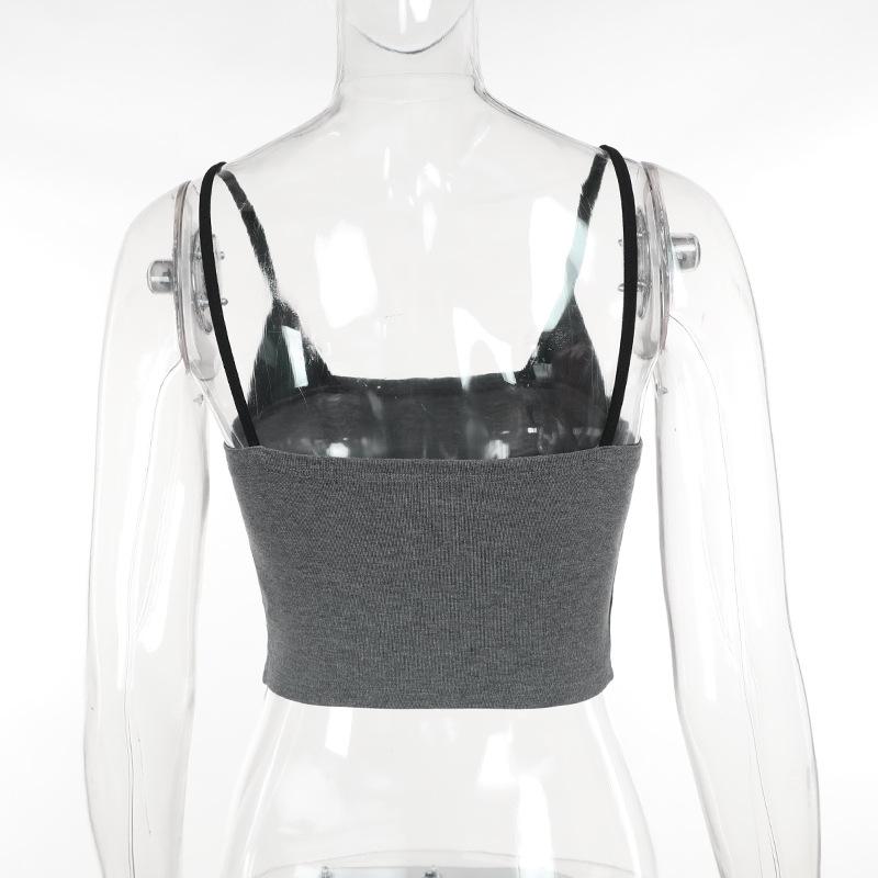 Eye print patchwork cami crop top