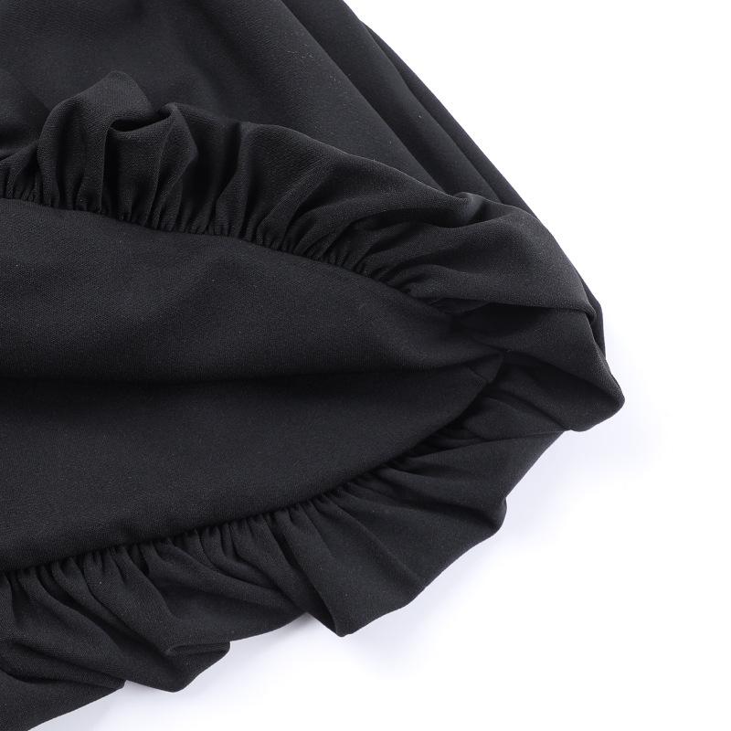 Square neck backless ruched cami mini dress