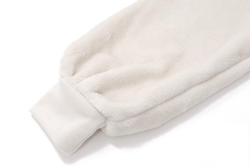 Off shoulder long sleeve fluffy self tie top