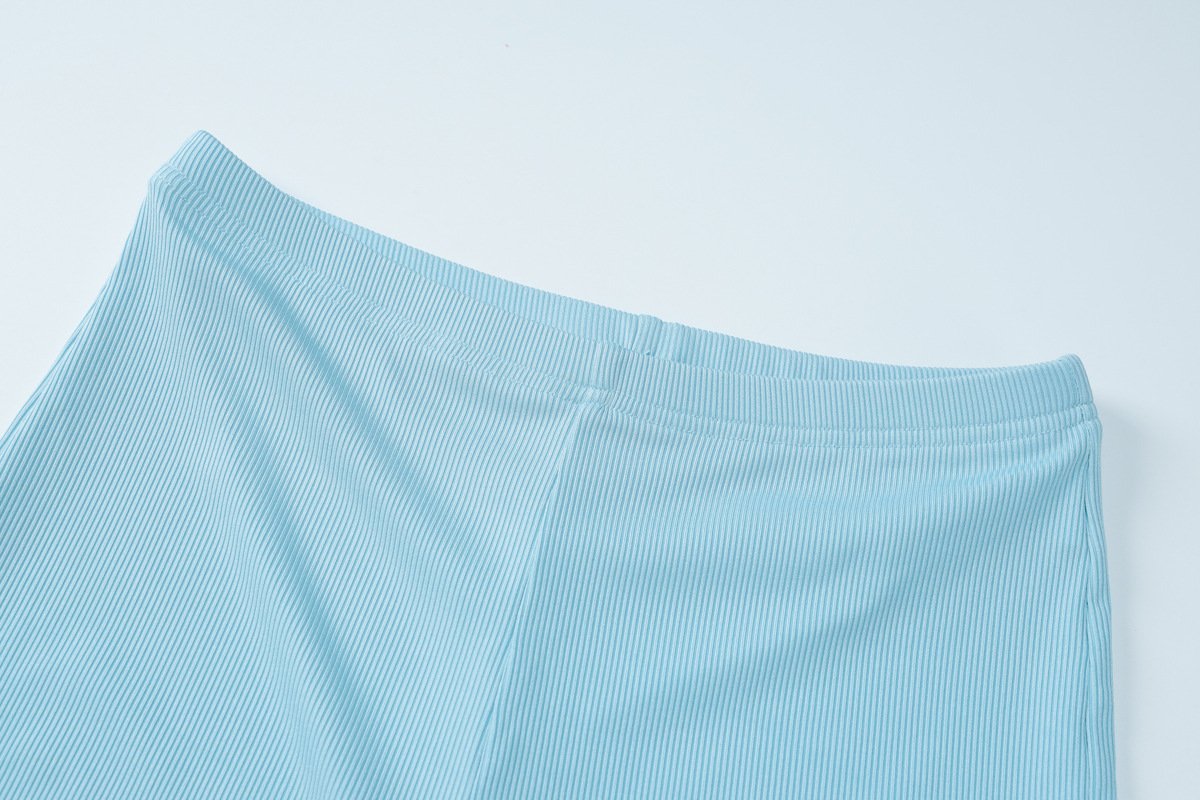Long flared sleeve crewneck ribbed pant set