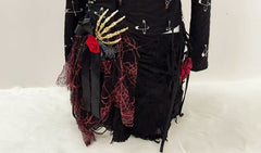 Long sleeve spider applique beaded mini skirt set