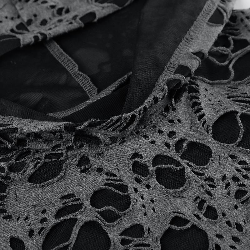 Hoodie long sleeve hollow out top