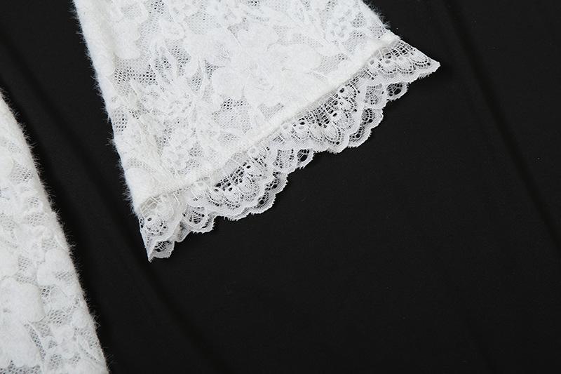 Long sleeve lace cross front slit maxi dress