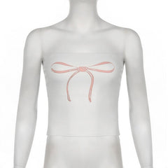 Butterfly print backless tube top