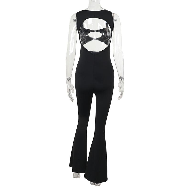 Sleeveless hollow out o ring jumpsuit