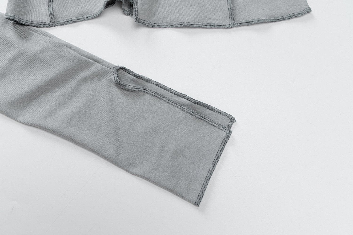 Hollow out round neck long sleeve cut out top