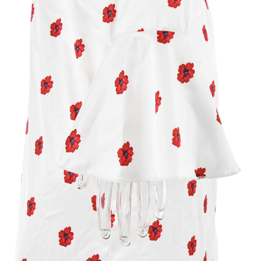 Long flared sleeve flower print zip-up maxi dress