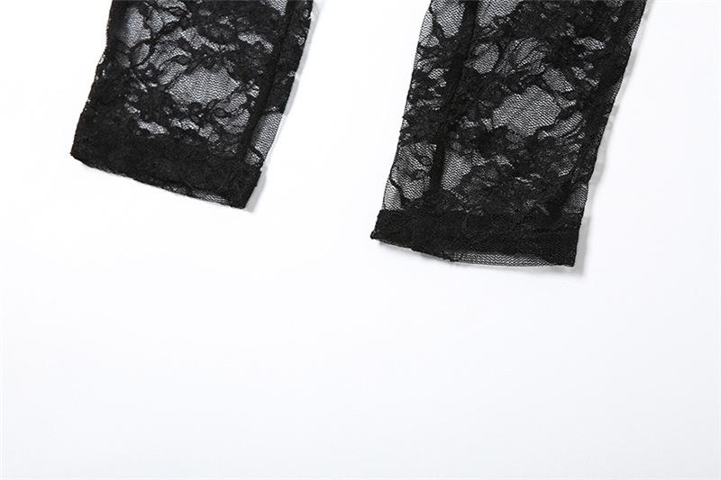 Lace see through solid tube jumpsuit