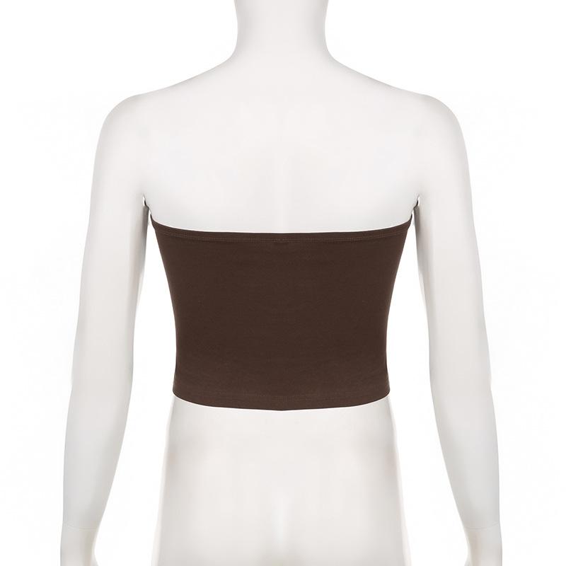 Beaded patchwork backless tube top