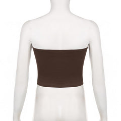 Beaded patchwork backless tube top
