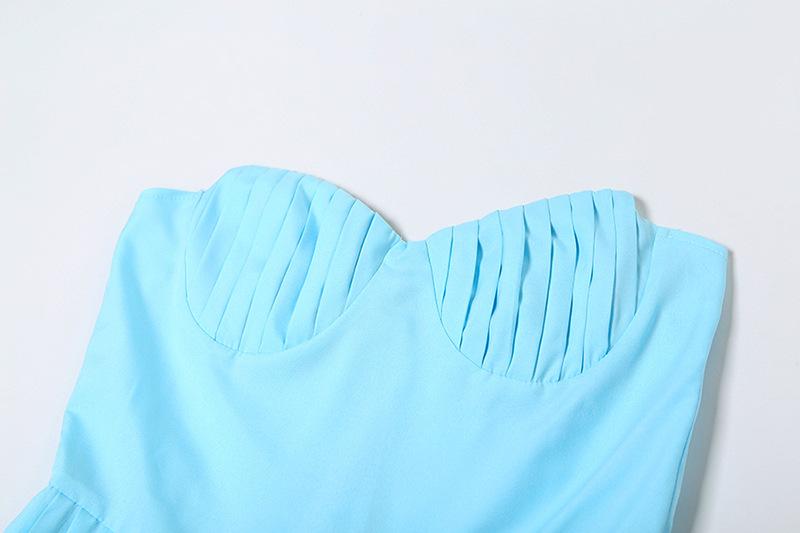 Sweetheart neck backless ruched solid maxi dress