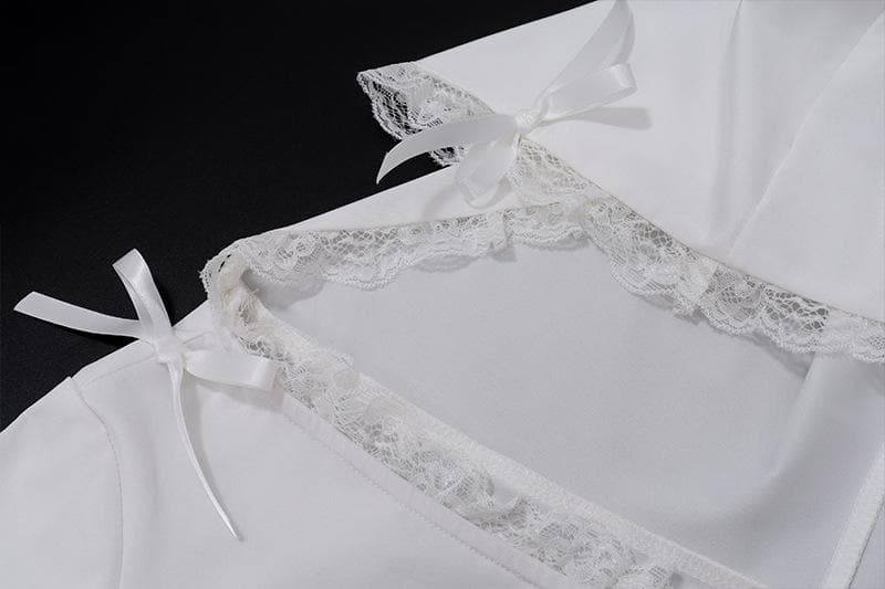 Hoodie lace hem solid long sleeve off shoulder bodysuit