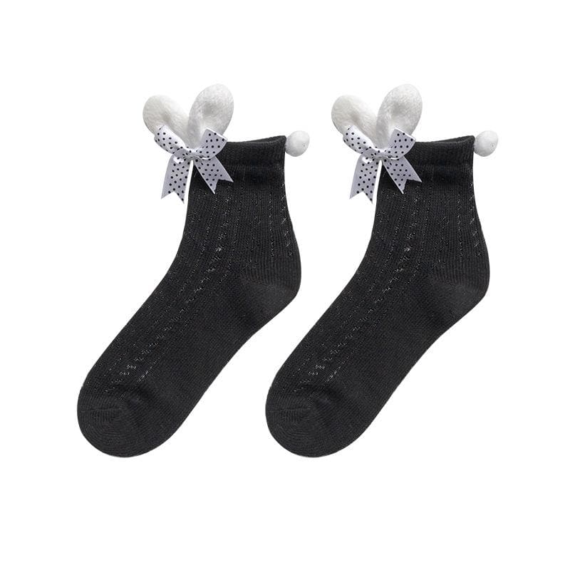 Bowknot bunny ears applique long socks