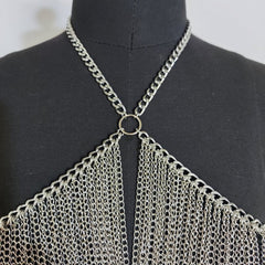 Halter o ring hollow out metal chain top