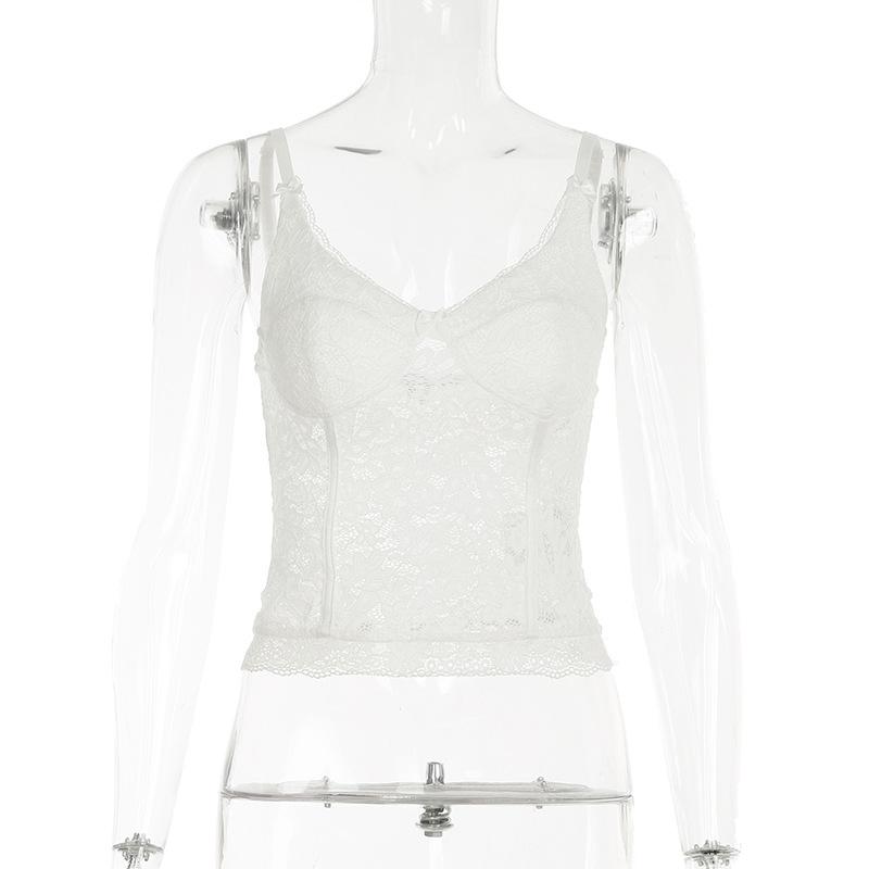 V neck lace bowknot cami top