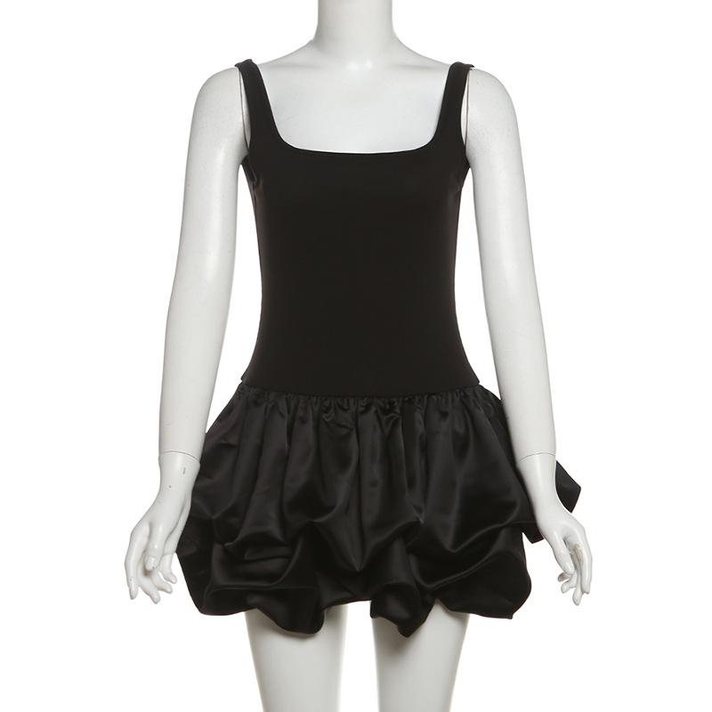 Square neck backless cami mini dress