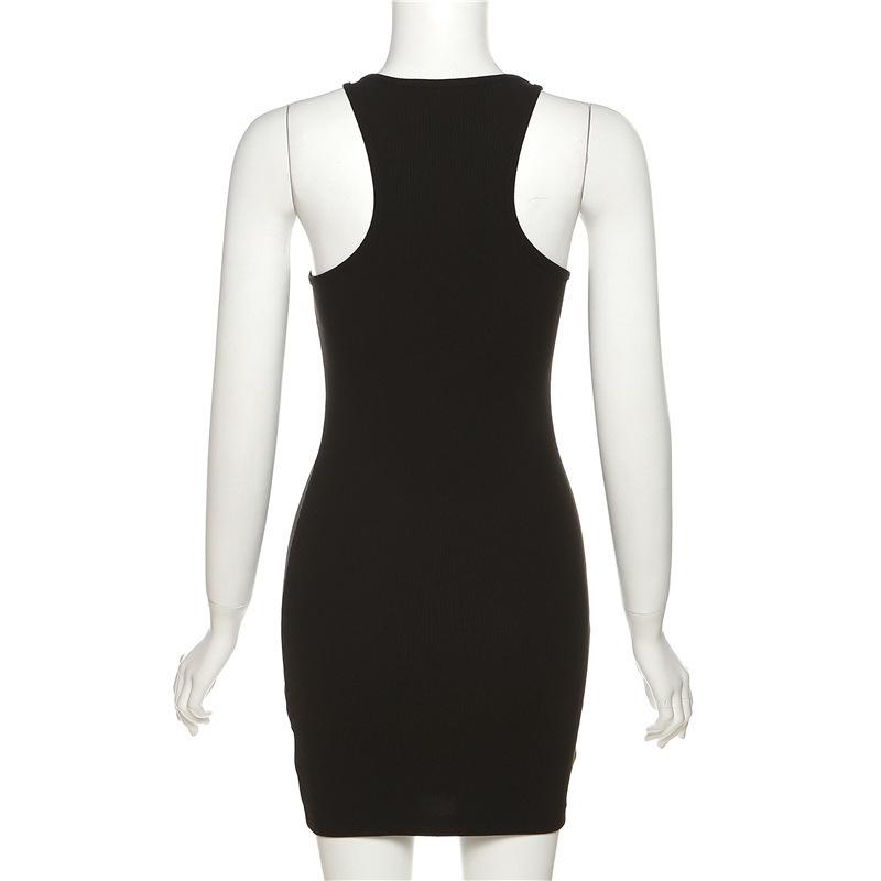 U neck solid cami mini dress