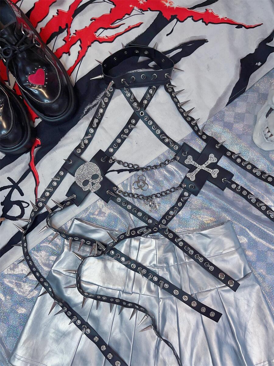 Halter rivet metal chain harness top