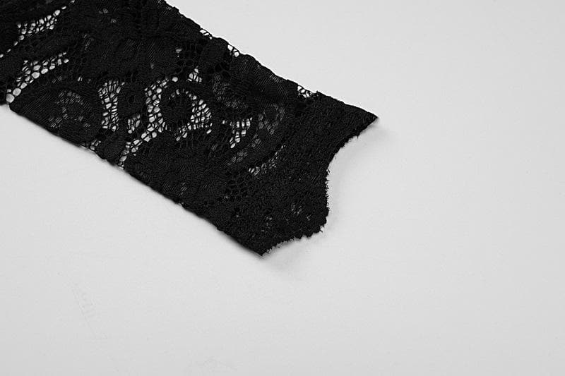 Long sleeve off shoulder see through lace top