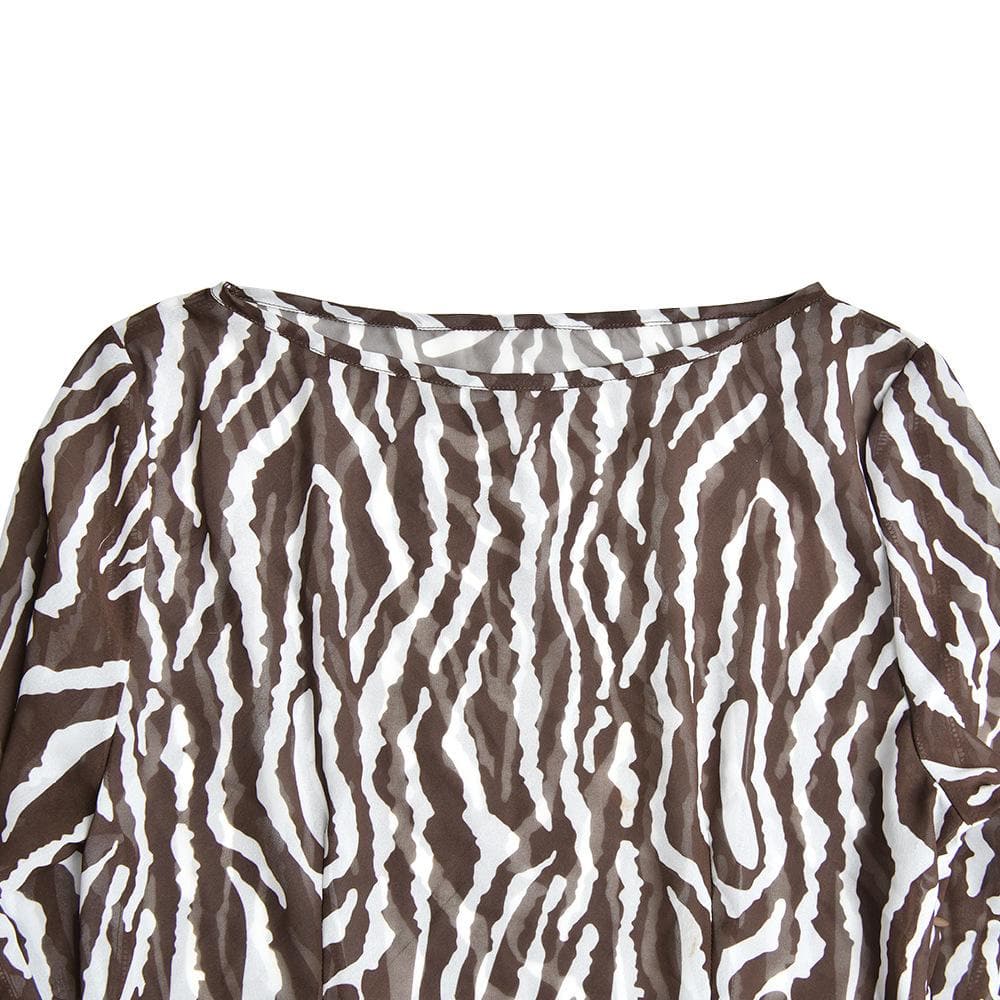 Sheer mesh see through zebra print long sleeve zip-up contrast maxi dress  | red tango dress  | samba dress