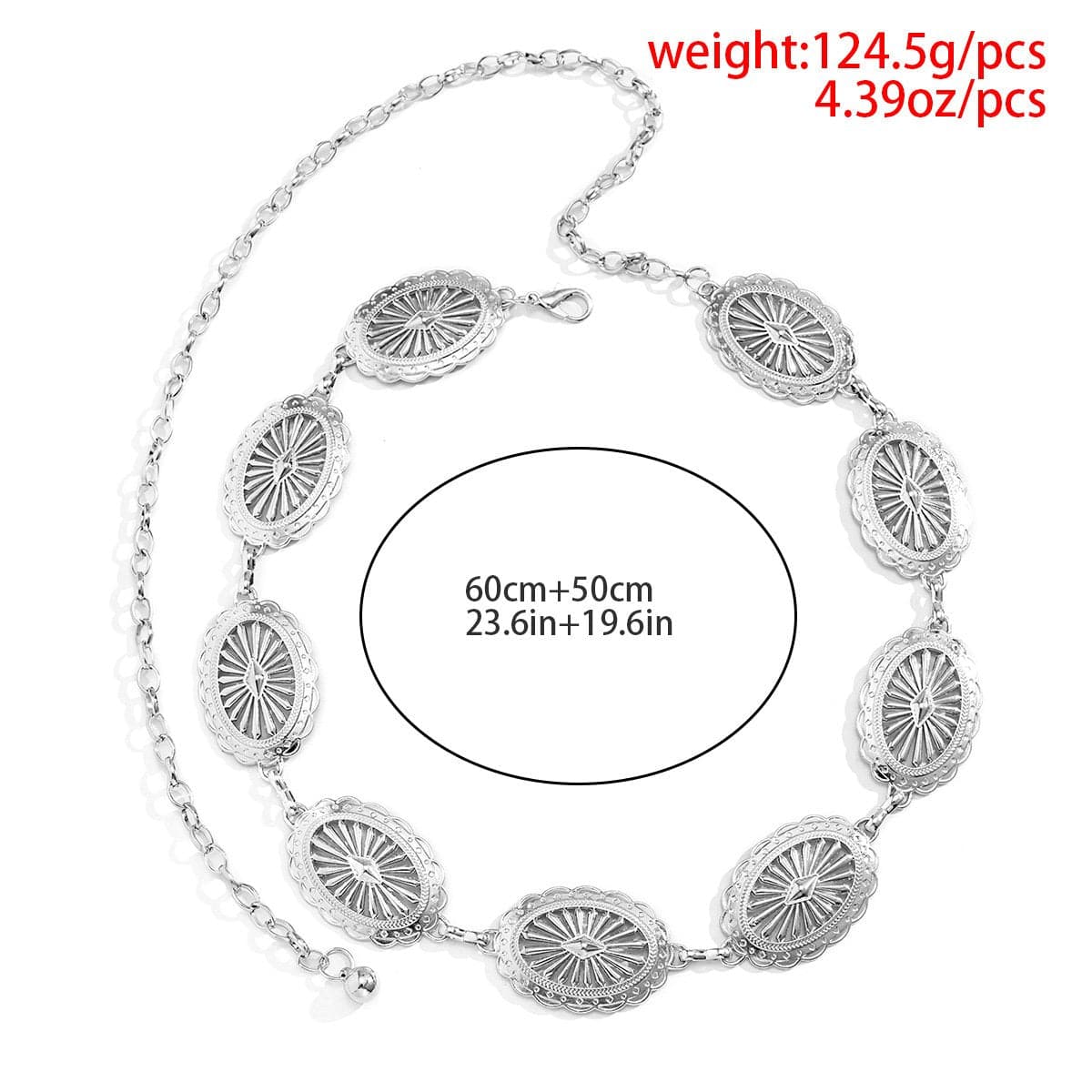 Solid metal carving pendant waist chain