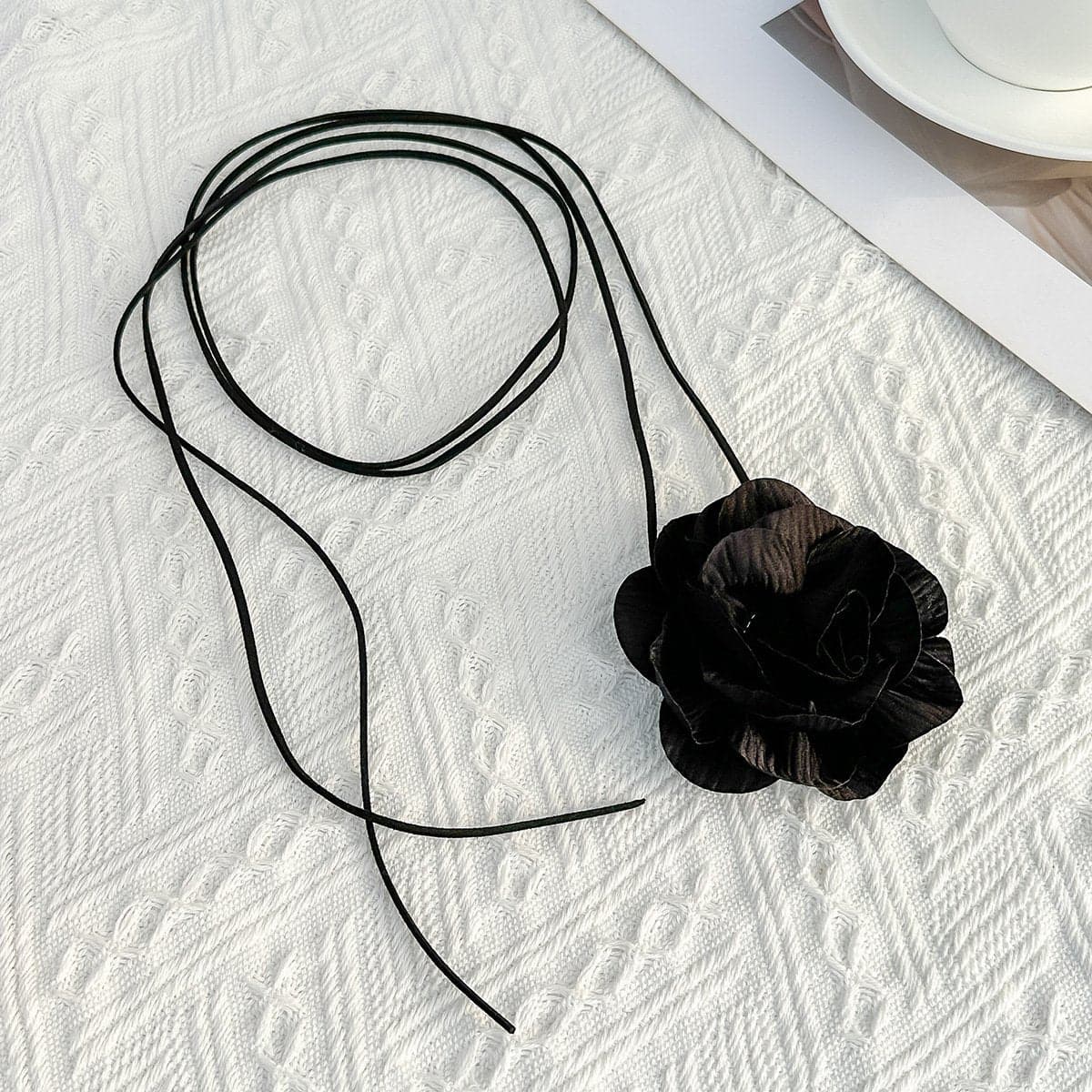 Flower applique self tie waist chain
