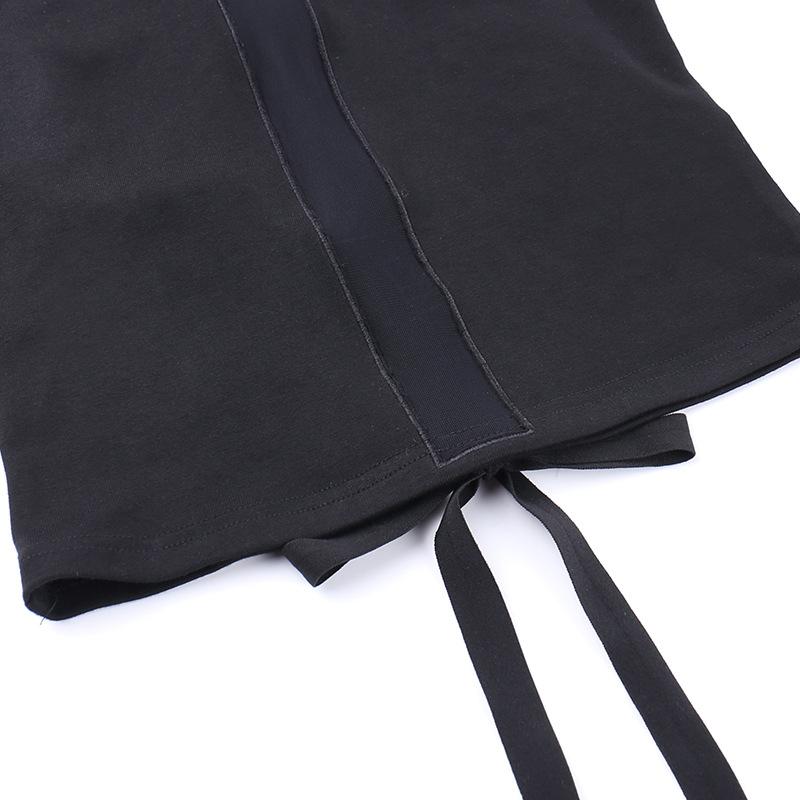 Crewneck patchwork cross front cross pattern tank top