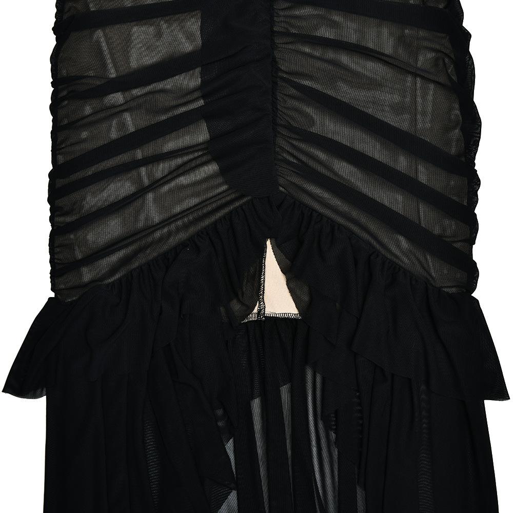 Sweetheart neck ruched ruffle tube midi dress
