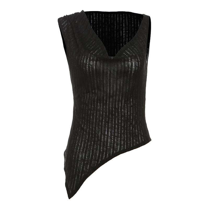 Cowl neck textured irregular solid top