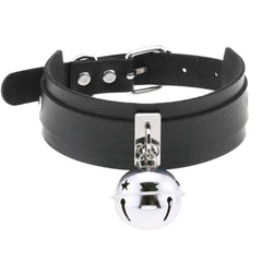 PU leather rivet o ring metal chain necklace