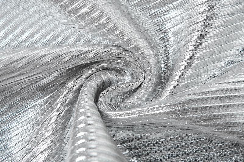 Metallic gloves zip-up tube top