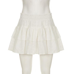 A line hollow out solid mini skirt