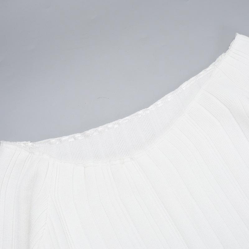 Off shoulder long sleeve knitted solid maxi dress