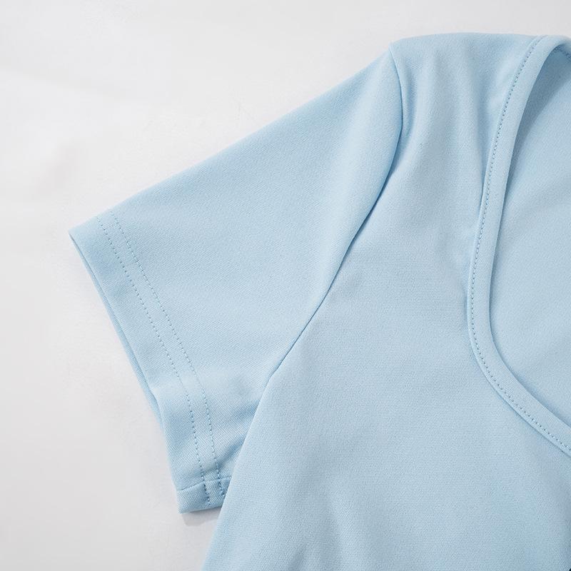 Short sleeve bowknot crop mini skirt set