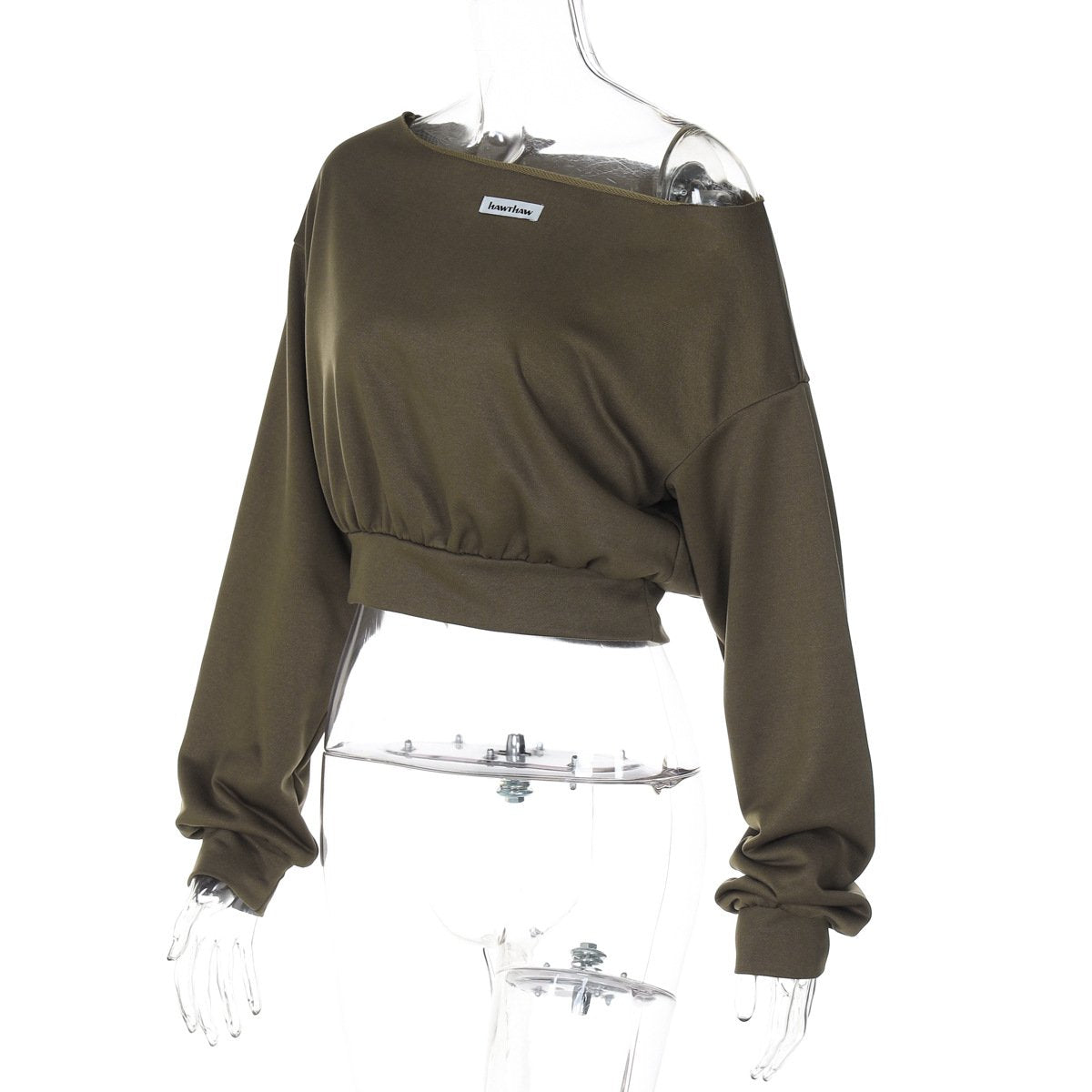 Long sleeve off shoulder crop top