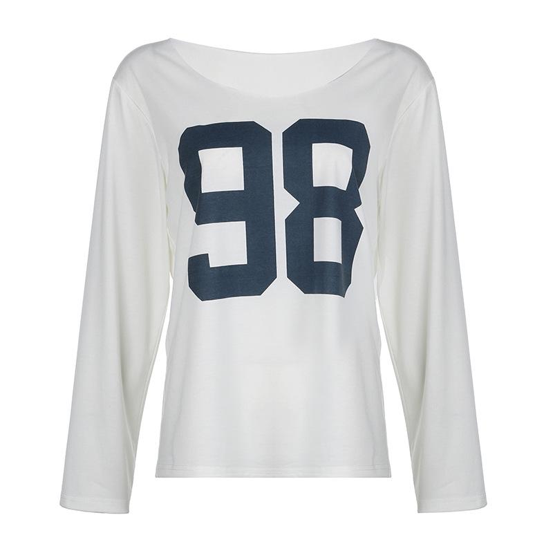 Long sleeve crewneck "98" print top