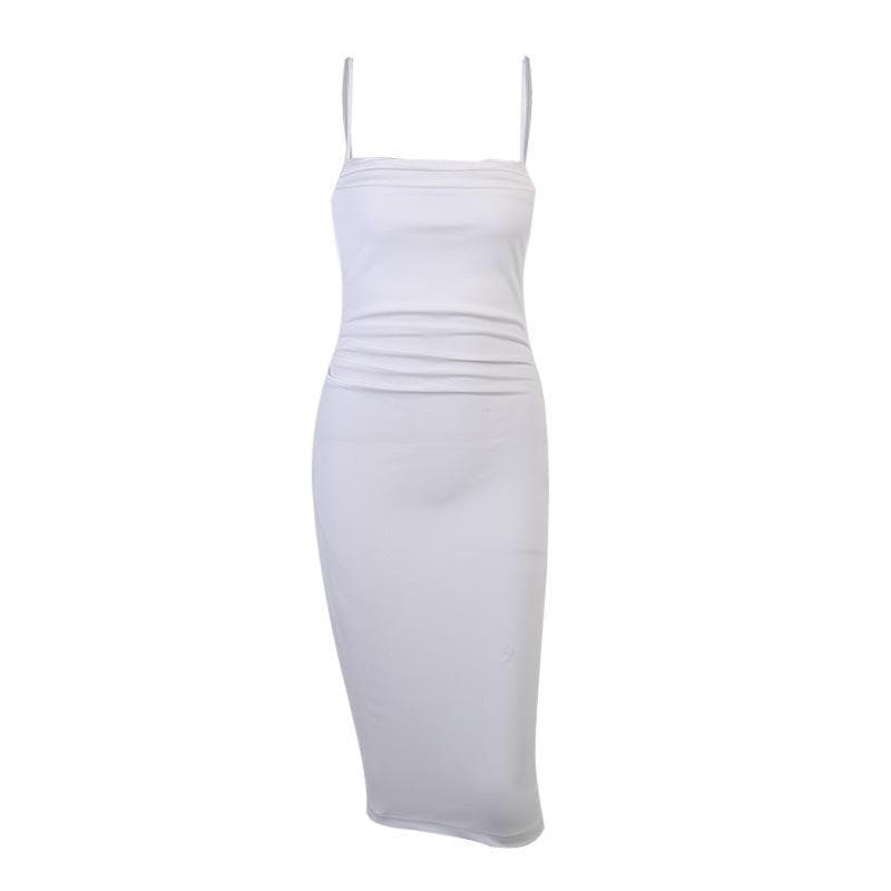 Cowl neck solid cami midi dress  | red tango dress