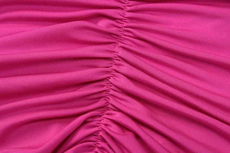 Ruched contrast backless one shoulder ribbon 2-way maxi dress  | red tango dress