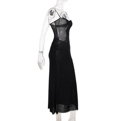 Sheer mesh dragon print ruched cami midi dress  | samba dress