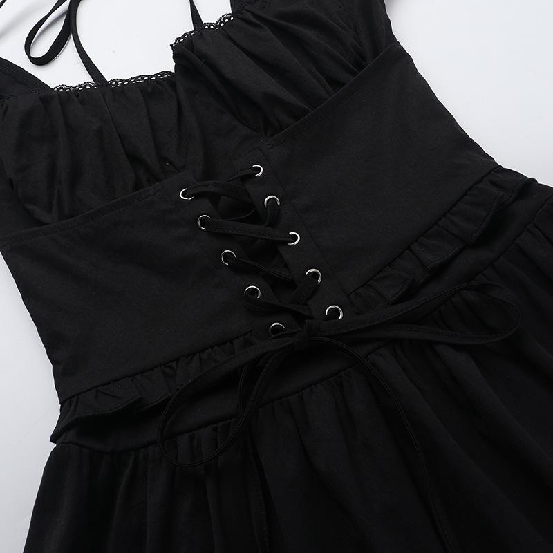 Puff sleeve ruched lace up smocked mini dress