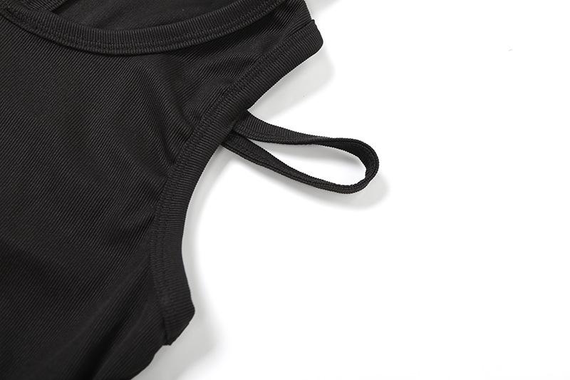 Hoodie u neck hollow out mesh top